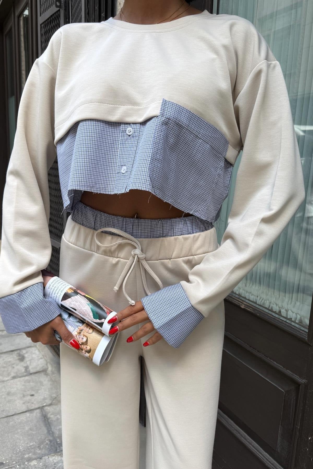Garni Detailed Comfortable Modal Suit White