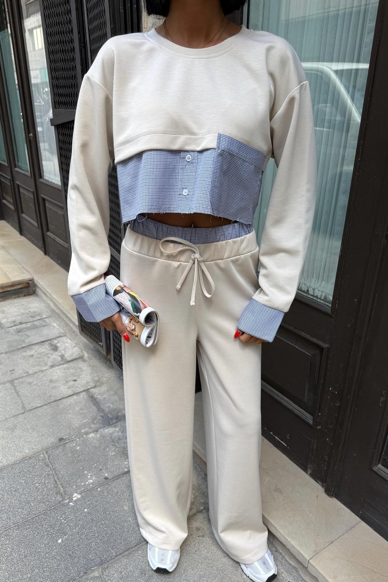 Garni Detailed Comfortable Modal Suit White