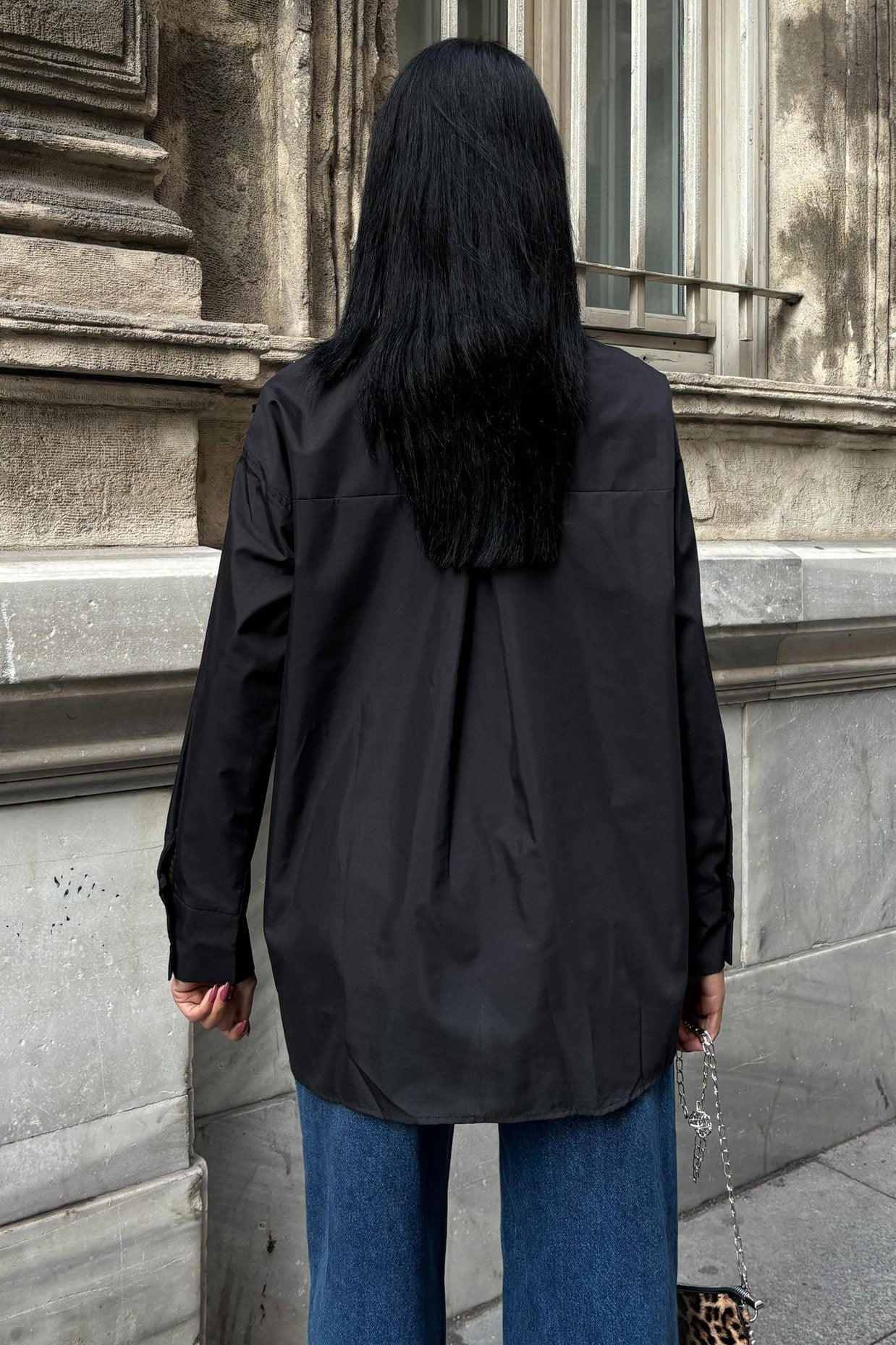 Poplin Shirt with Eyelet and Piping Detail