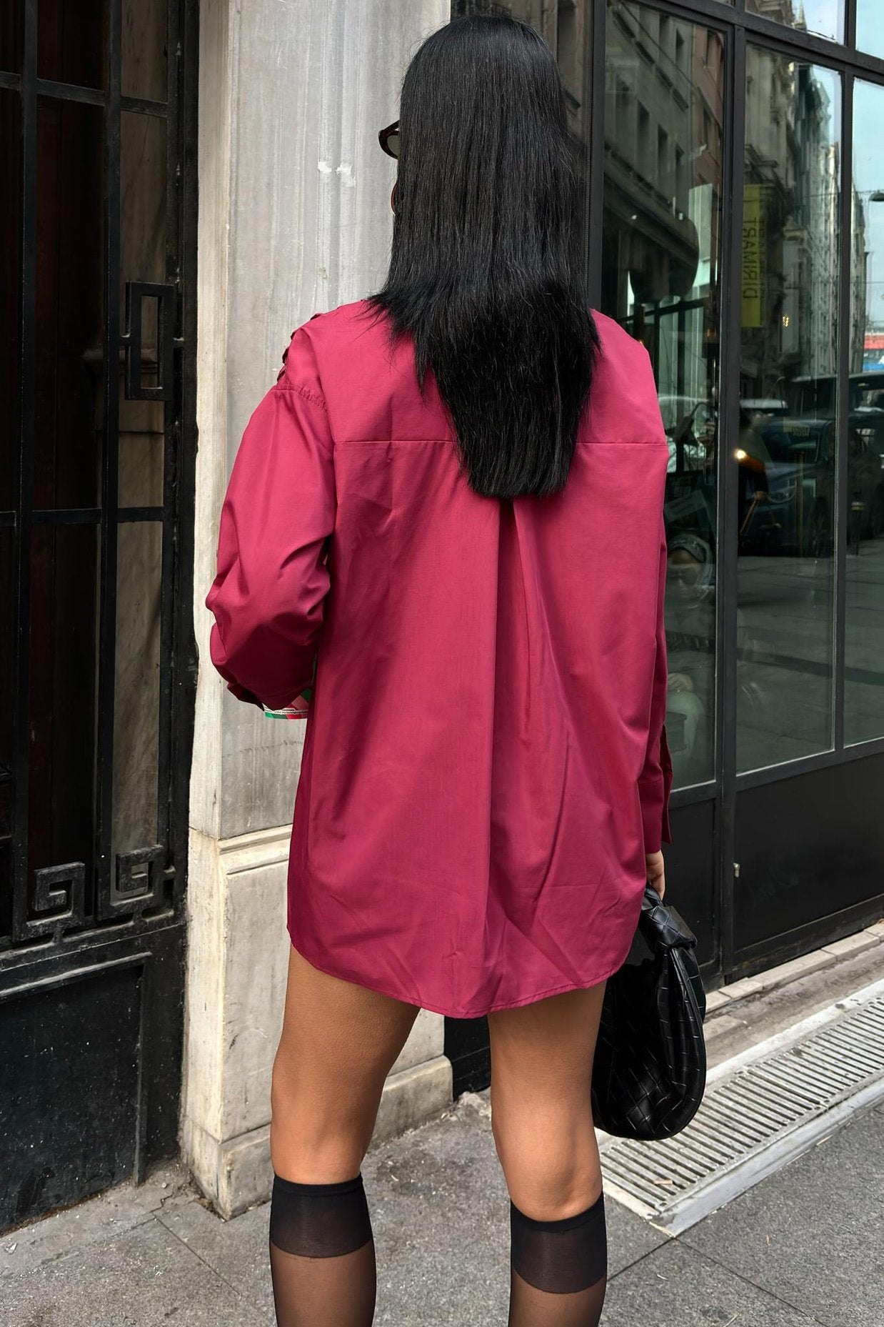 Poplin Shirt with Eyelet and Piping Detail