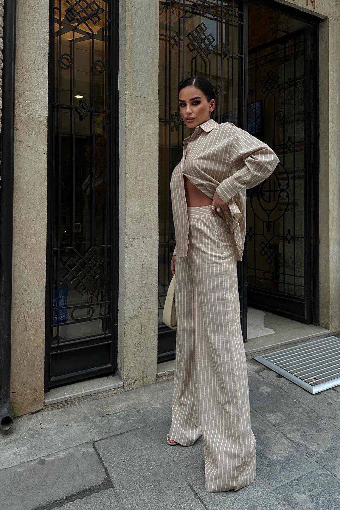Larissa Striped Palazzo Trouser Suit