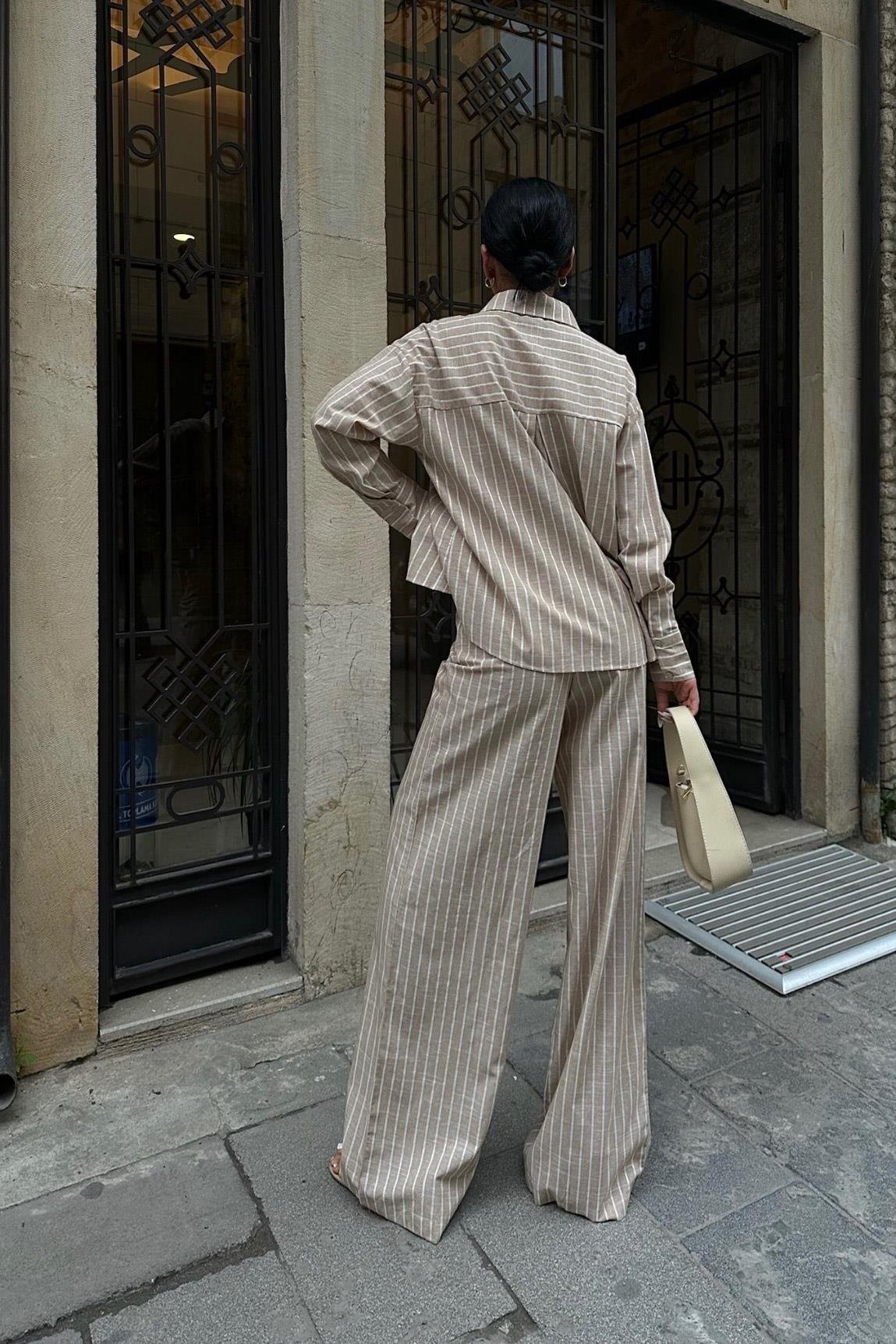 Larissa Striped Palazzo Trouser Suit