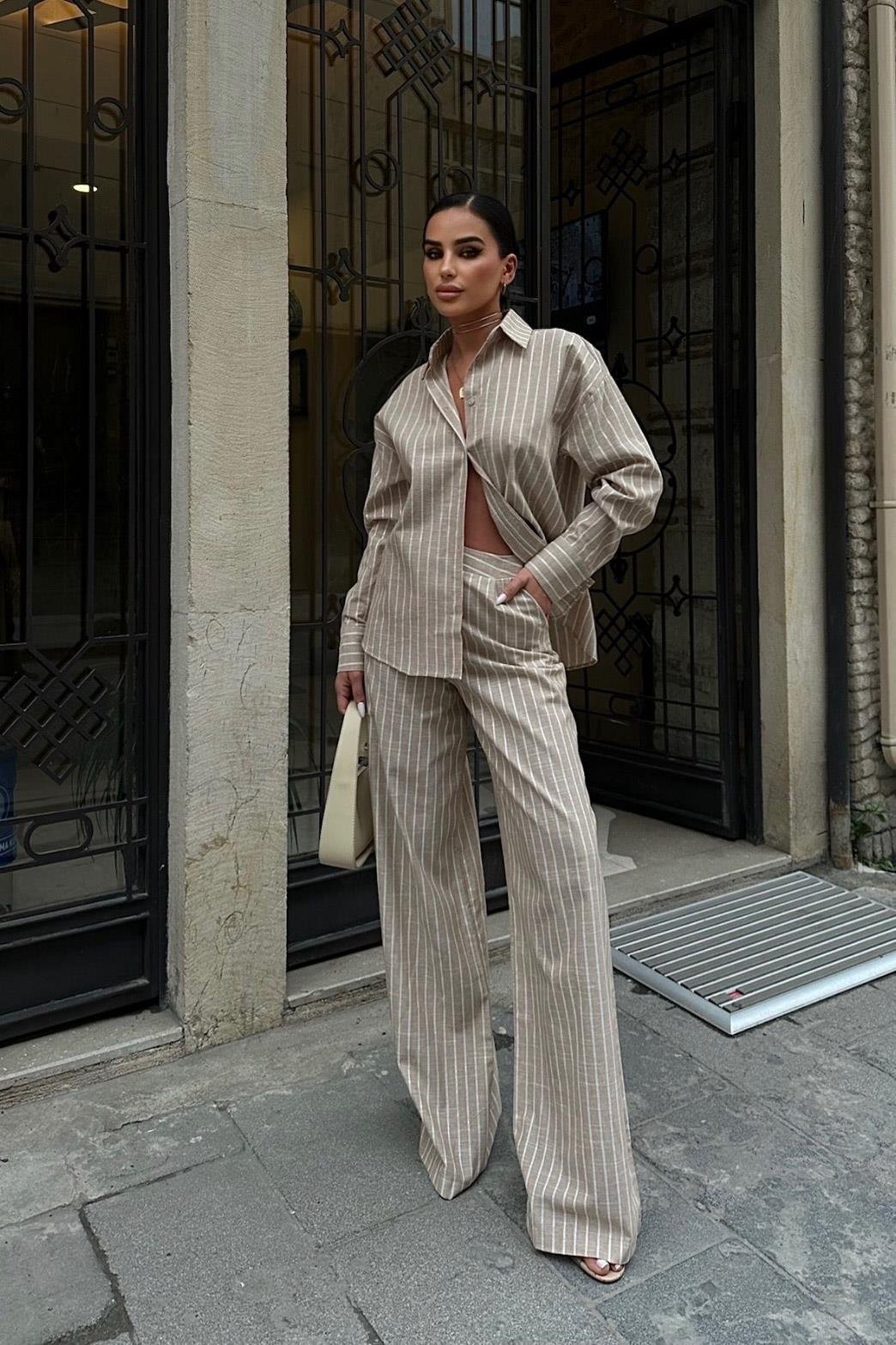 Larissa Striped Palazzo Trouser Suit