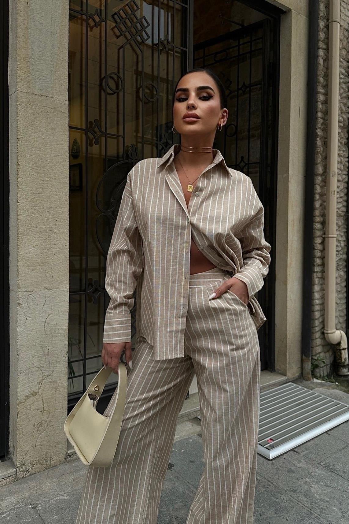 Larissa Striped Palazzo Trouser Suit