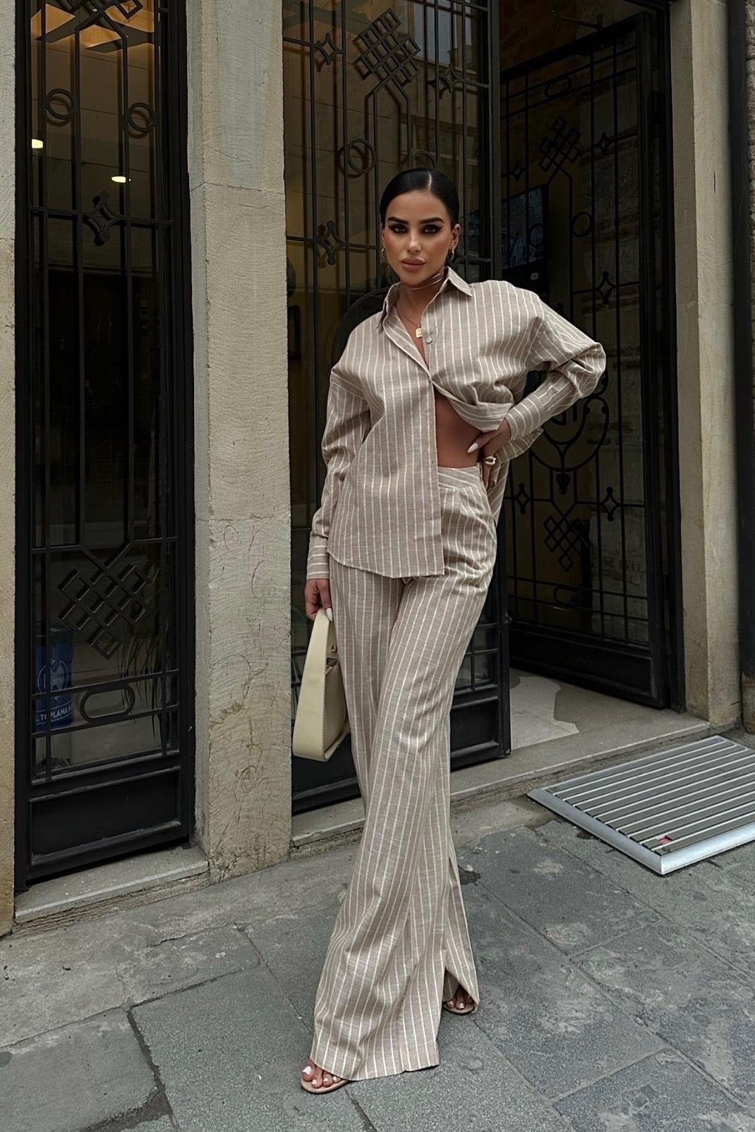 Larissa Striped Palazzo Trouser Suit