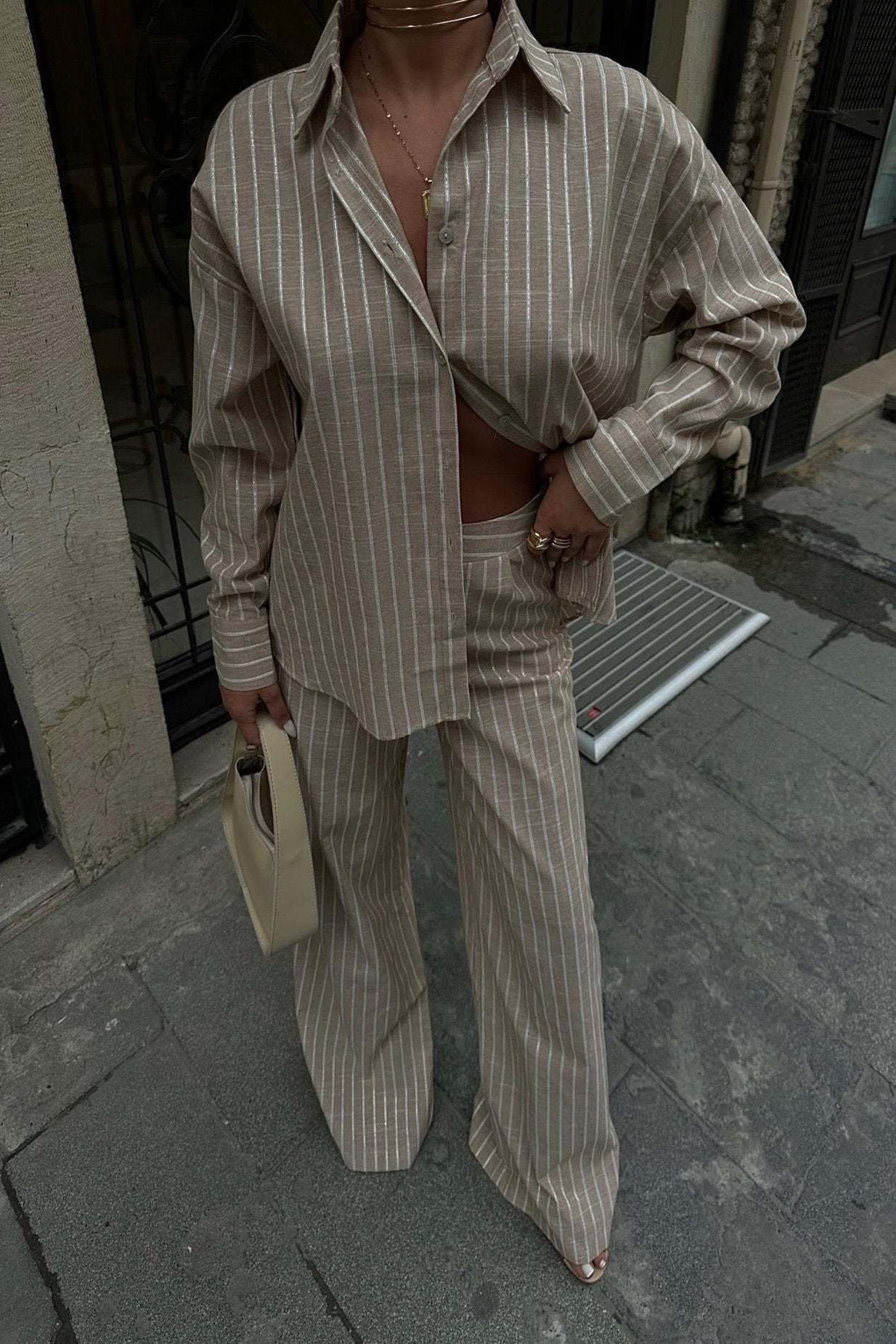 Larissa Striped Palazzo Trouser Suit