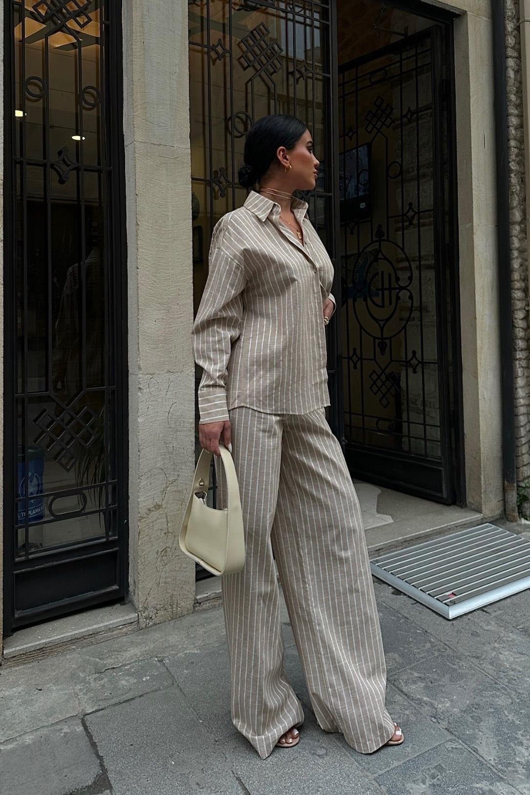 Larissa Striped Palazzo Trouser Suit