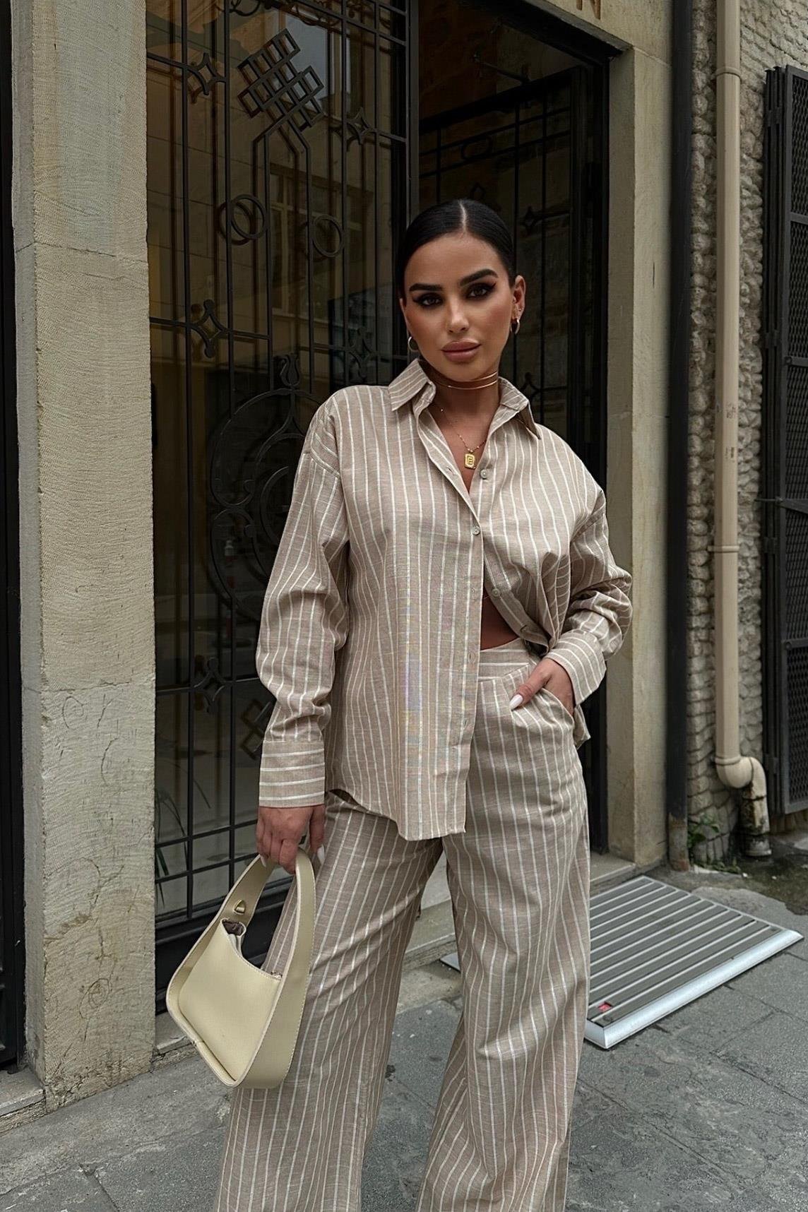 Larissa Striped Palazzo Trouser Suit