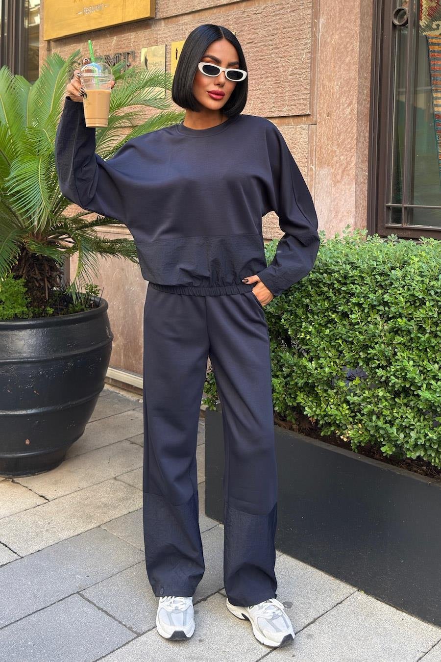 Parachute Garnish Modal Suit Black