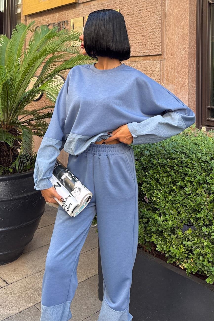 Parachute Garnish Modal Suit Blue