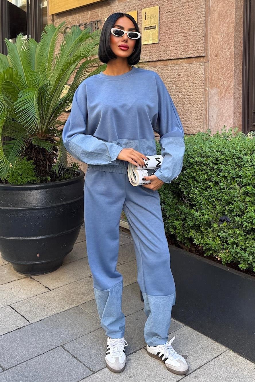 Parachute Garnish Modal Suit Blue