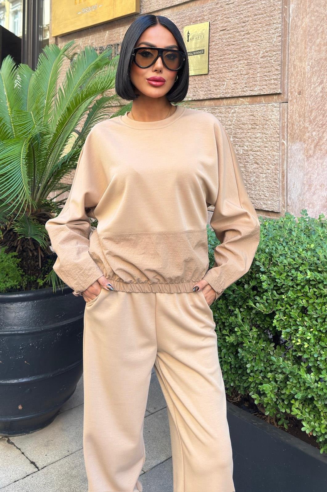 Parachute Garnish Modal Suit beige
