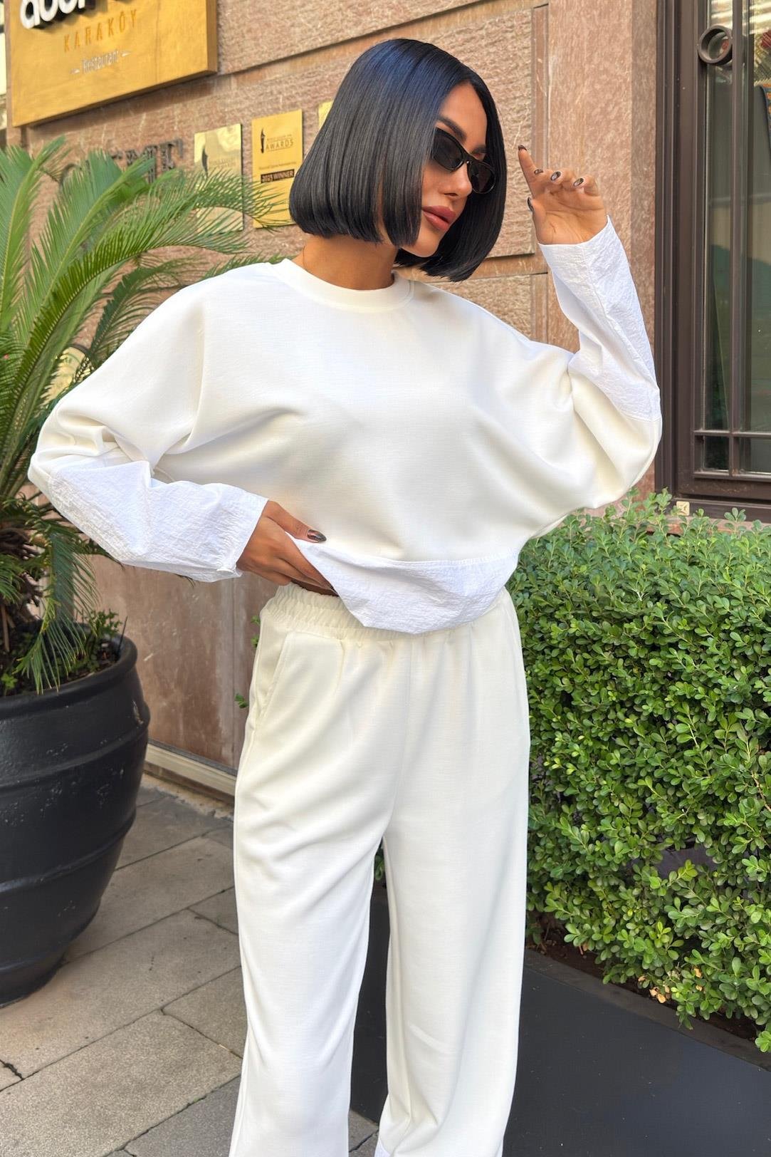 Parachute Garnish Modal Suit White
