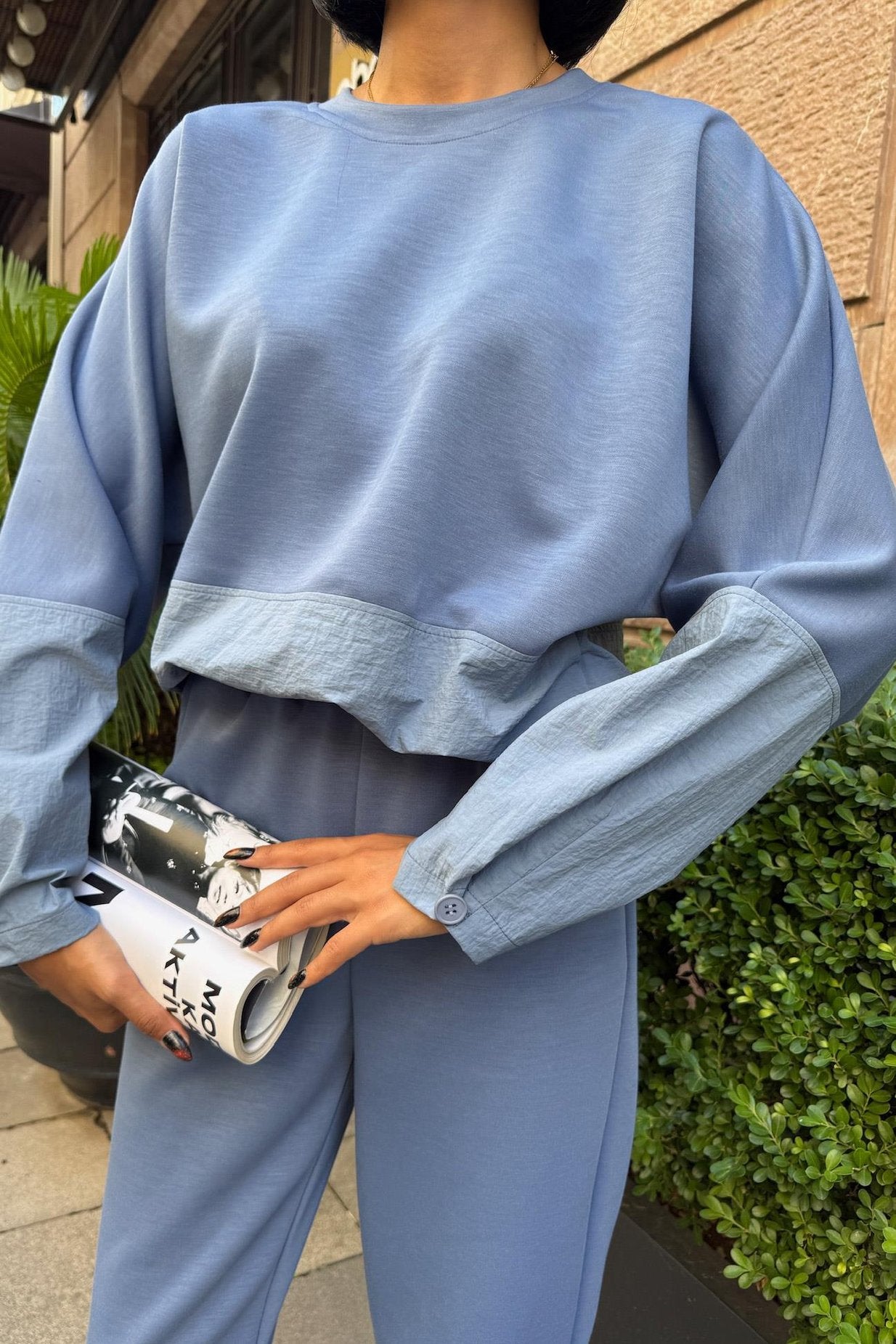 Parachute Garnish Modal Suit Blue
