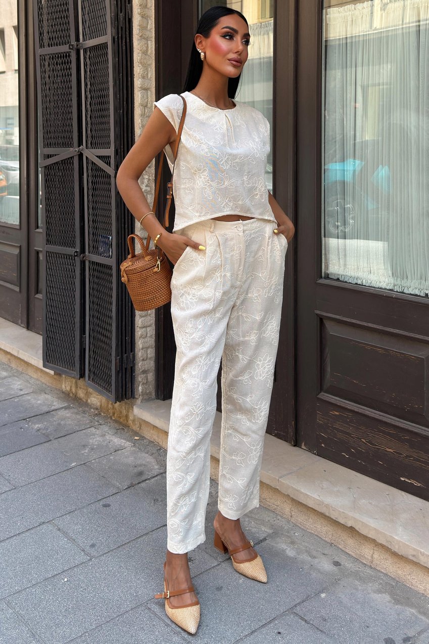 Shalina Süzüne Embroidered Crop Suit 9796-08