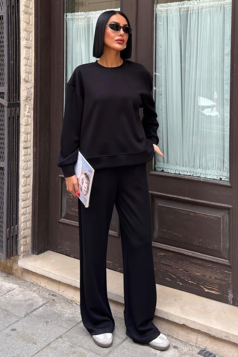 Modal Suit with Back Accessory Decollete Black