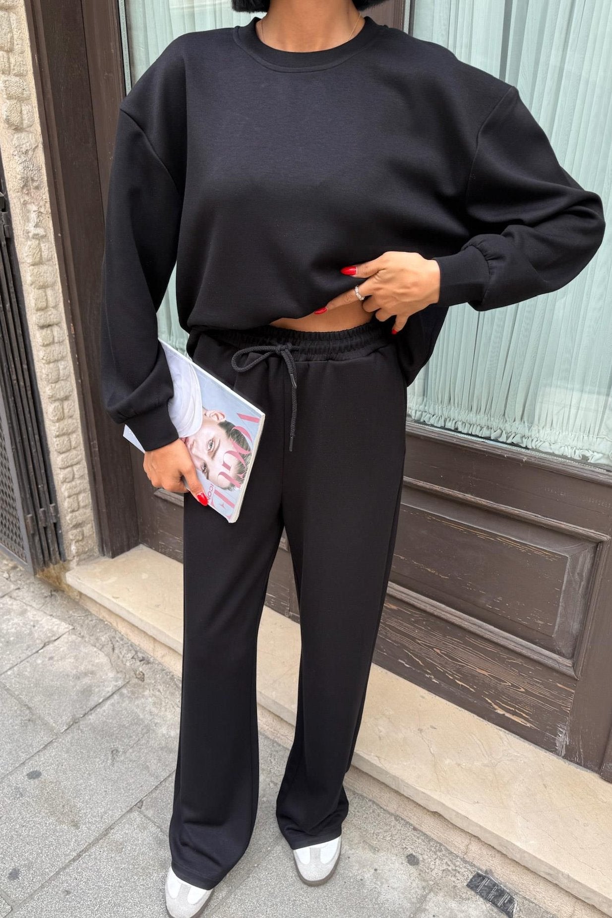 Modal Suit with Back Accessory Decollete Black