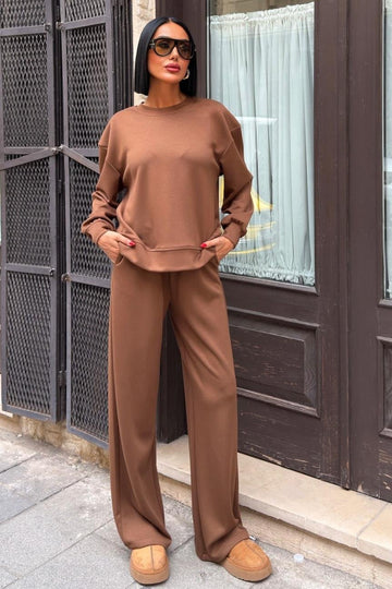 Modal Suit with Back Accessory Decollete Brown
