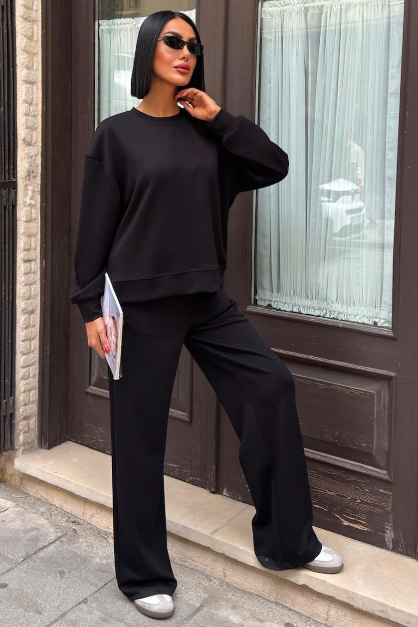 Modal Suit with Back Accessory Decollete Black