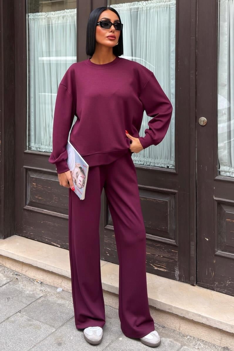 Modal Suit with Back Accessory Decollete Dark Pink