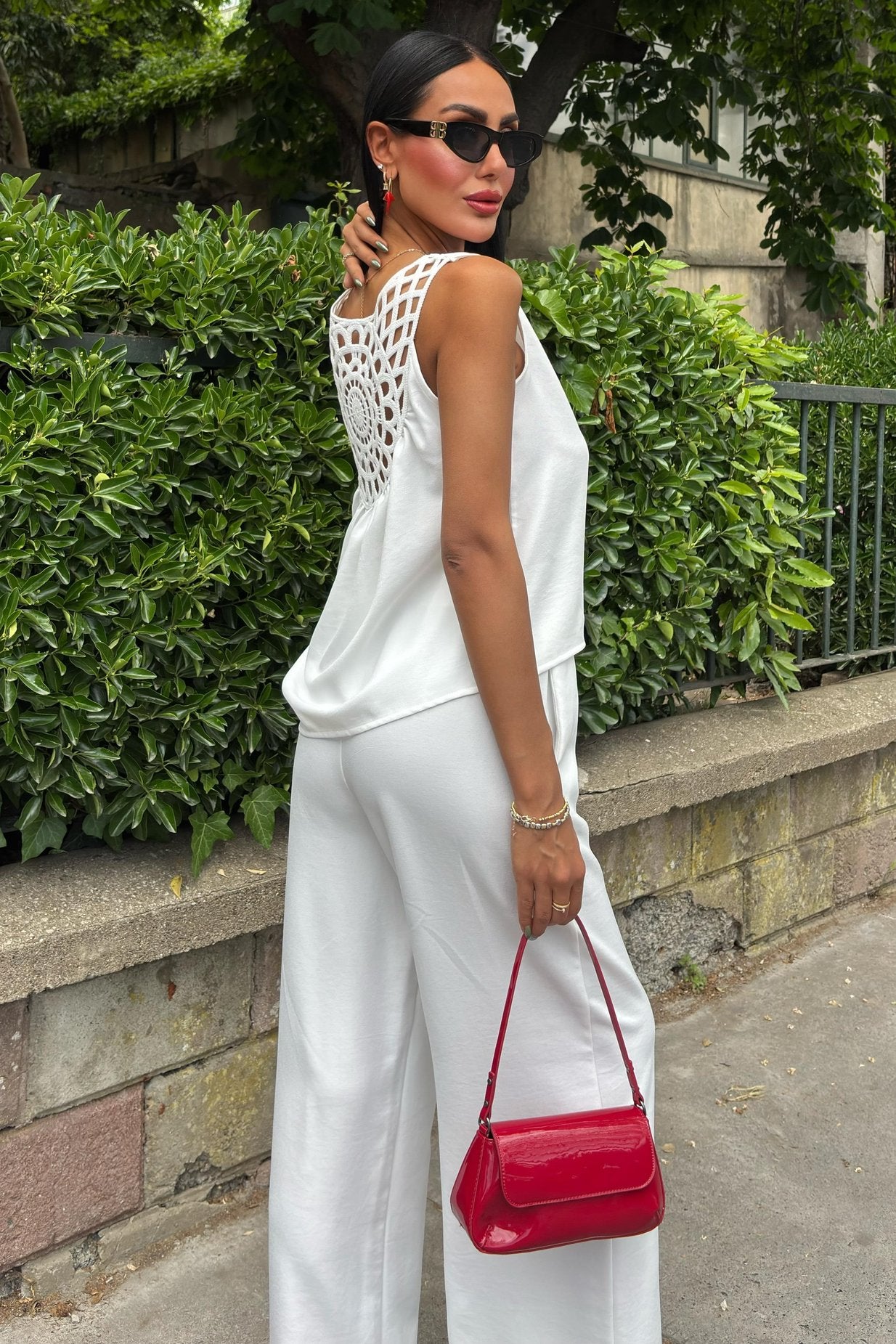 Comfortable Laced Backless Suit White
