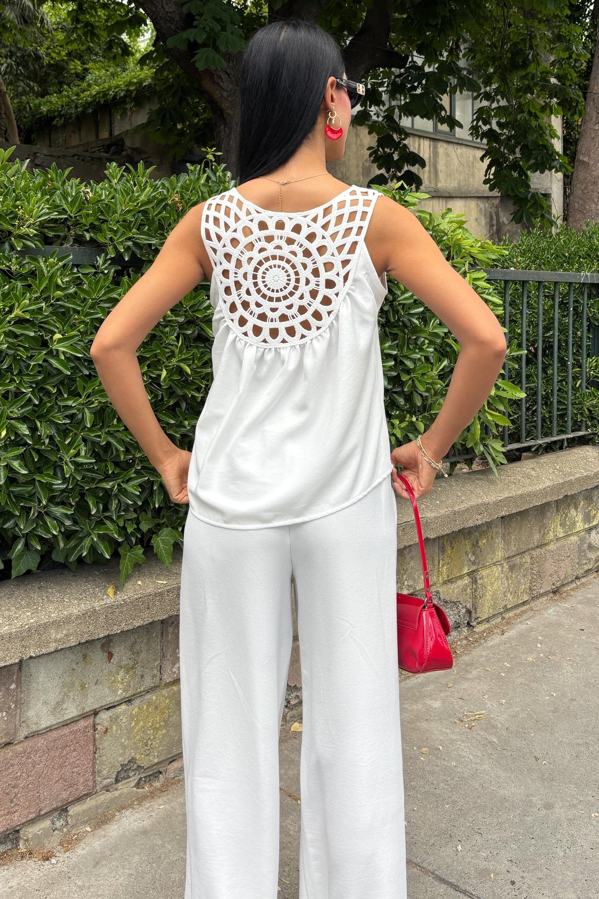 Comfortable Laced Backless Suit White