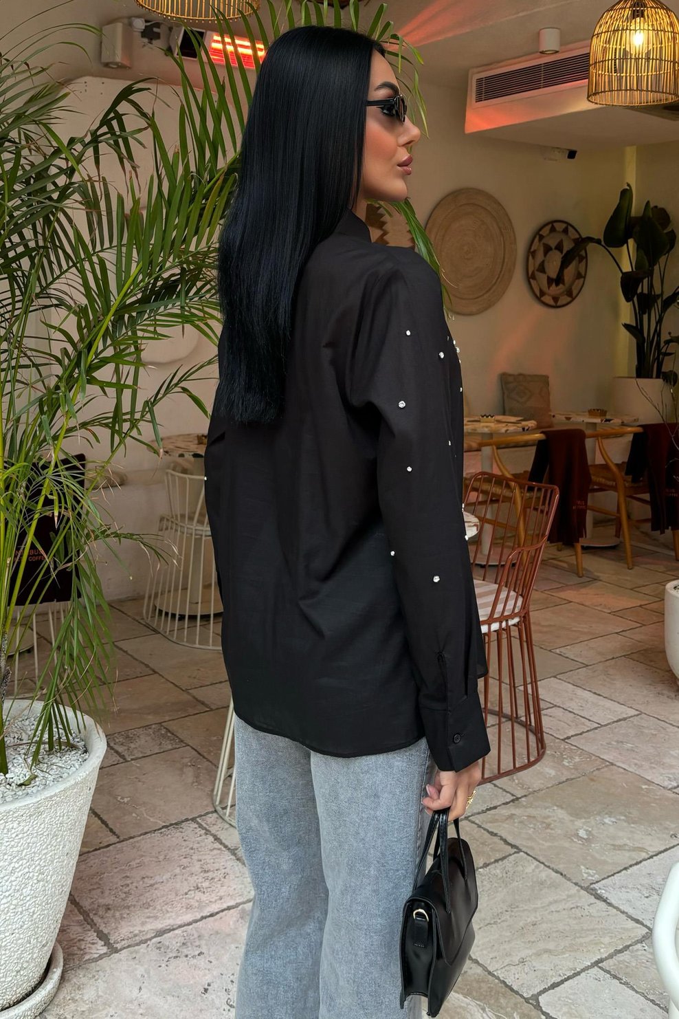 Stone-Padded Voile Shirt