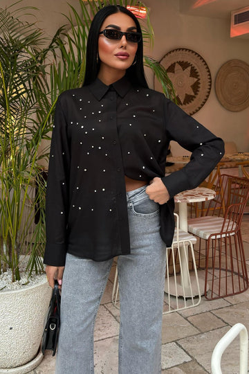 Stone-Padded Voile Shirt