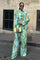 Leaf Patterned Linen Suit